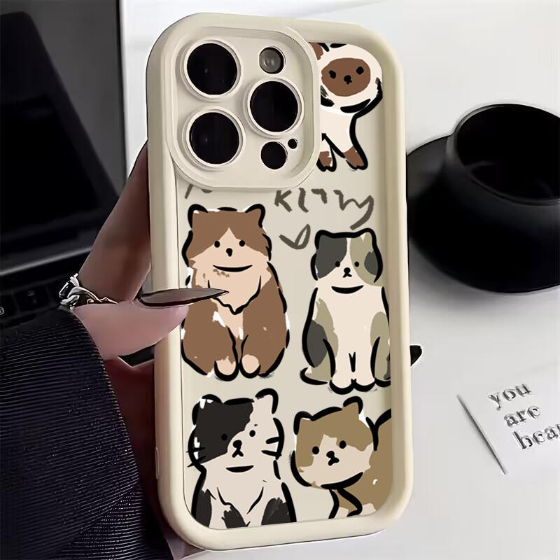 Phone Case for Xiaomi Redmi Note 12S 11S 10S 9 10 11 12 13 Pro Plus Max 5G 12C 13C 10C 12 4G 14C Cartoon Cats Soft Cover