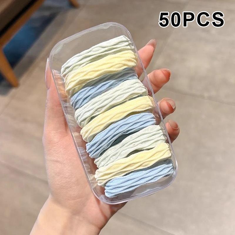 

50Pcs High-Elasticity Hair Ties For Women Minimalist Hair Bands Soft Stretchy Ponytail Holders Everyday Elastic Hair Accessories as the picture