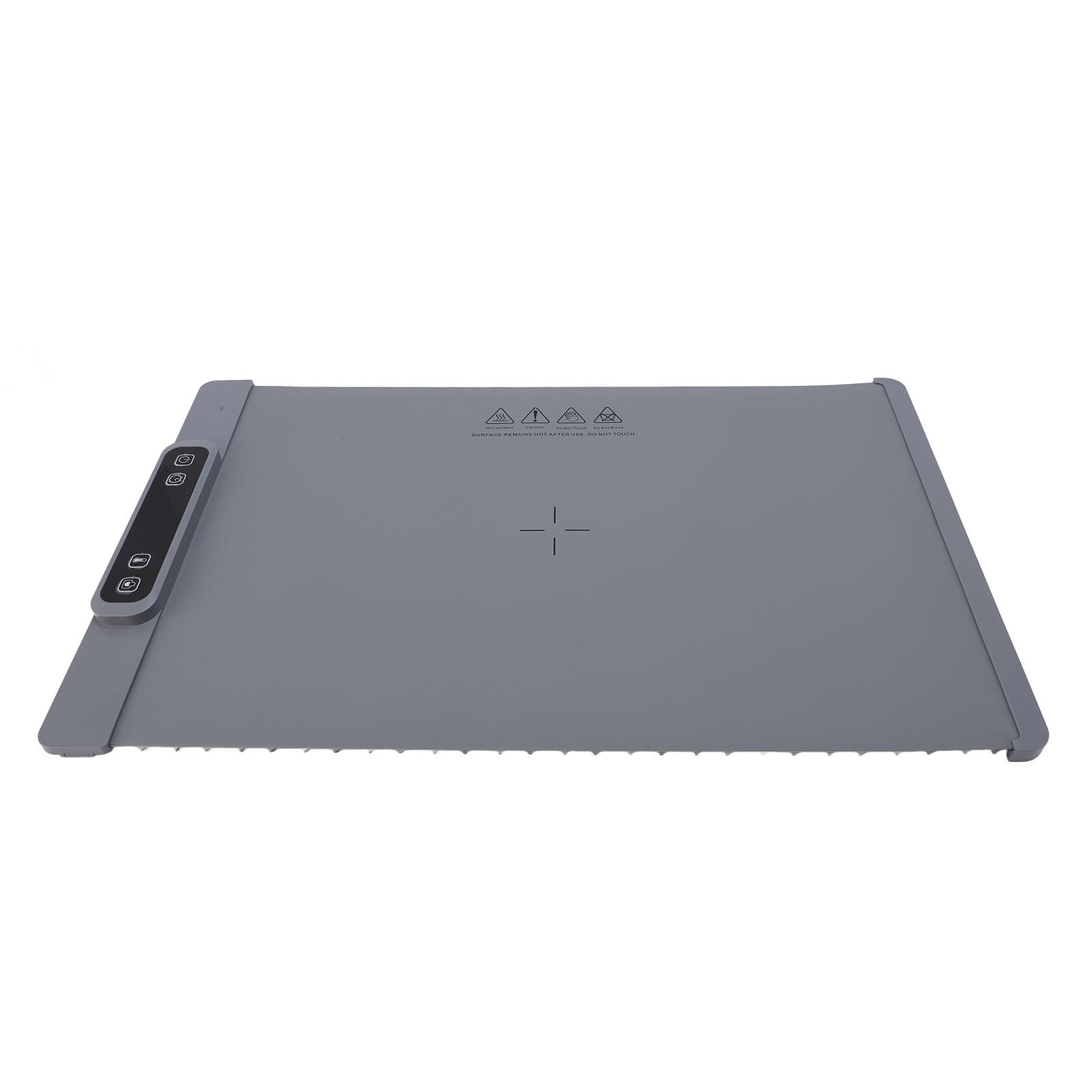 

Электрический подогреватель поднос Полный нагрев поверхности Сворачиваемый Портативный Силиконовый 3 температурных режима Универсальный подогреватель пищи 60 серый