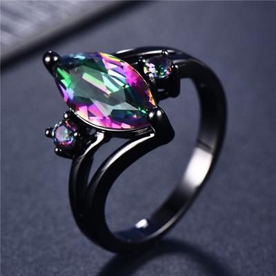 Vintage Bohemian Mystery Topaz Rainbow Ring Wedding Party Rings dla kobiet