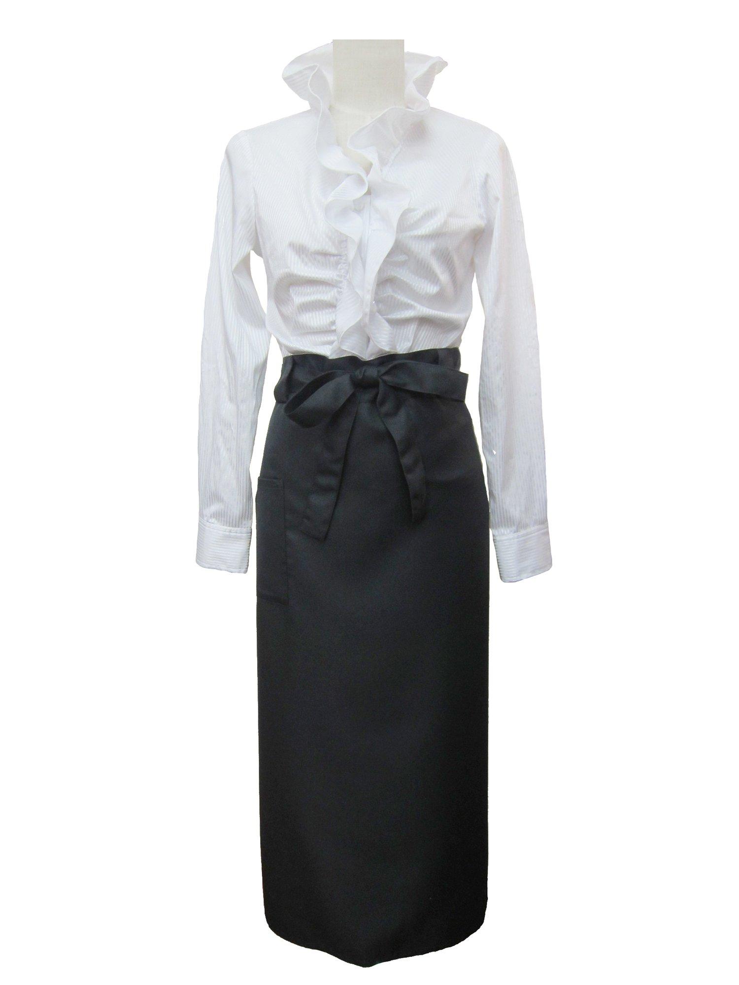 

Милый и стильный длинный фартук для женщин TO167 2-сторонний чёрный