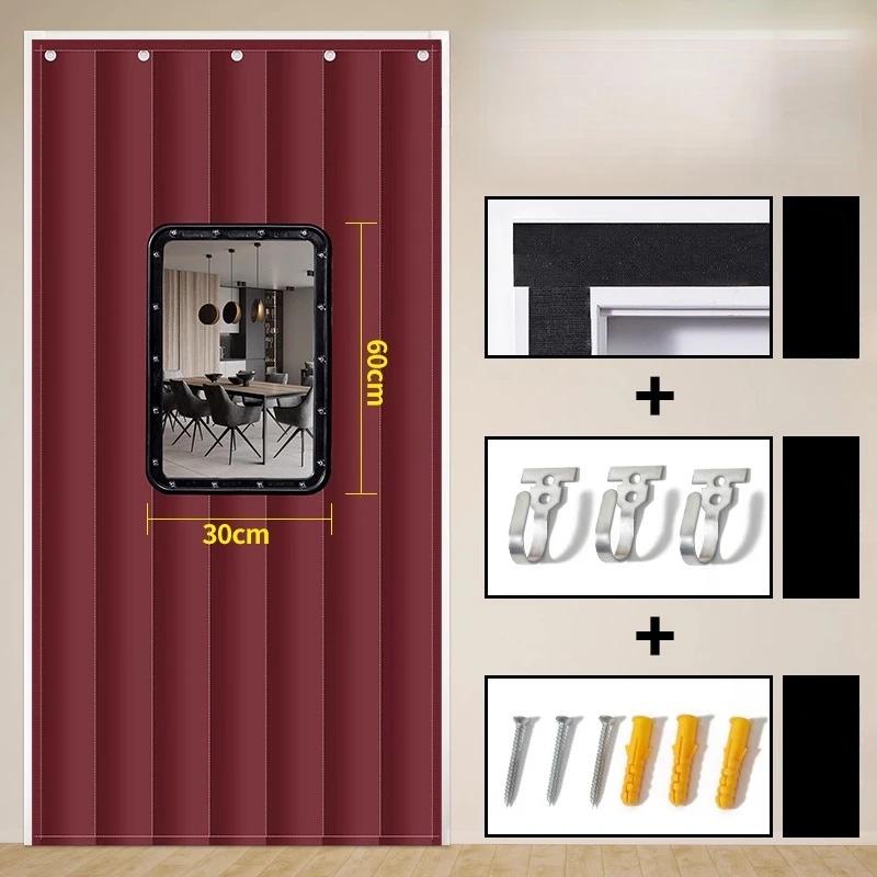 Solid Color Winter Door Curtain Thicken Quilted Blackout Curtains Heavy Duty Living Room Thermal Insulated Drapes Anti-cold