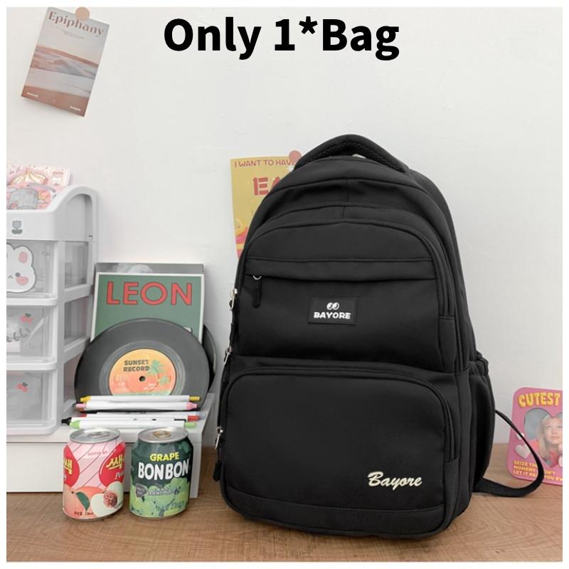 Bayore Pattern Letter Backpack Multi Compartment Ergonomic Casual Schoolbag