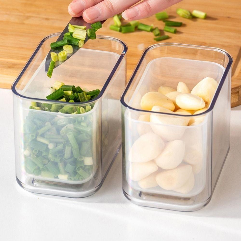 Plastic Scallion Storage Box Sealed Draining Refrigerator Fresh-Keeping Box Space Saving Dust-proof Food Storage Box