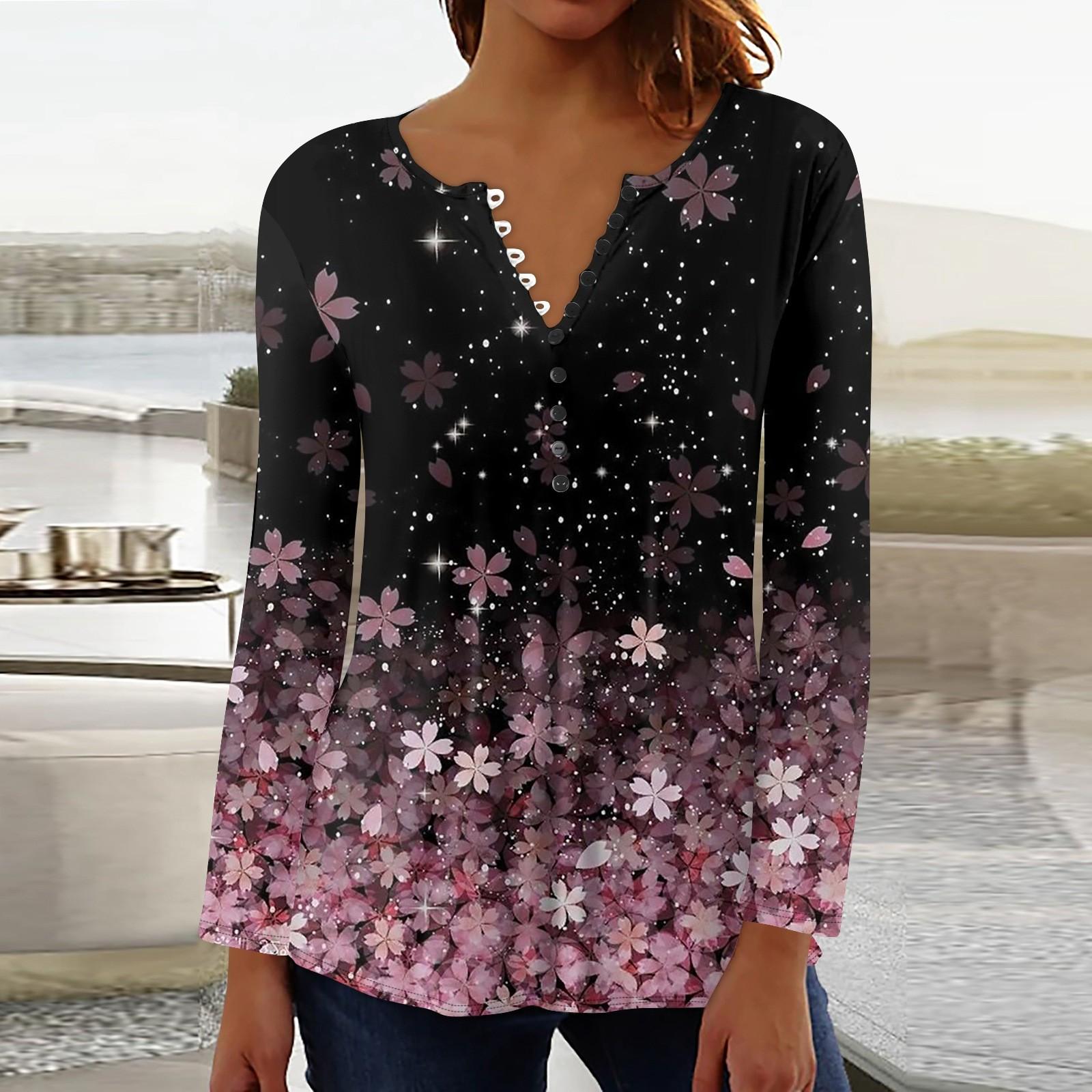 

Женский повседневный топ свободного покроя с длинным рукавом и пуговицами S розовый