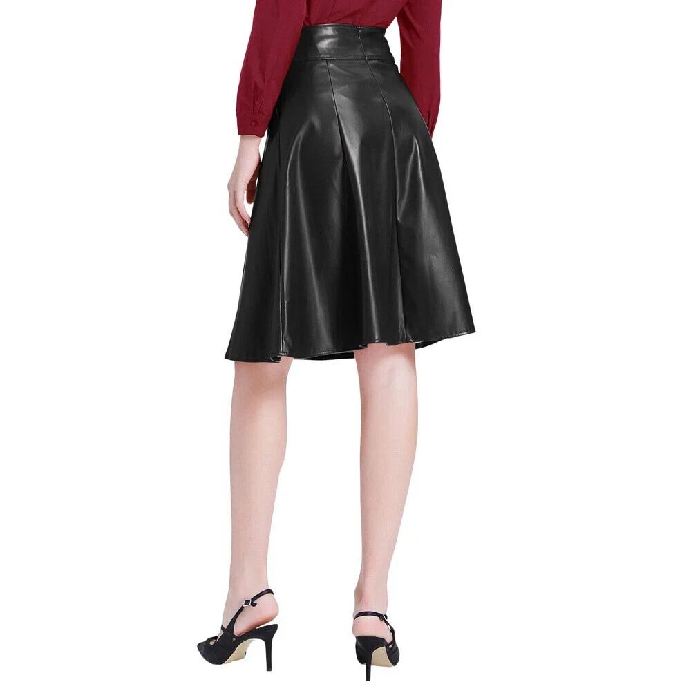 Genuine Women's Skirt Handmade  Lambskin Leather Soft Fashion Party Club Wear