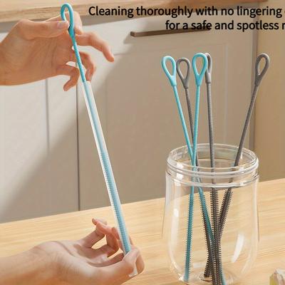 Silicone Cup Brush with Long Handle, Flexible Cleaning Brush for Washing Cups and Straws, Multifunctional Cleaning Brush Kitchen Cleaning Tool