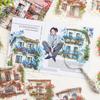 10 Pcs Garden Landscaping and Paper Tent Stickers Pack PET Material Creative Stickers Scrapbooking Material