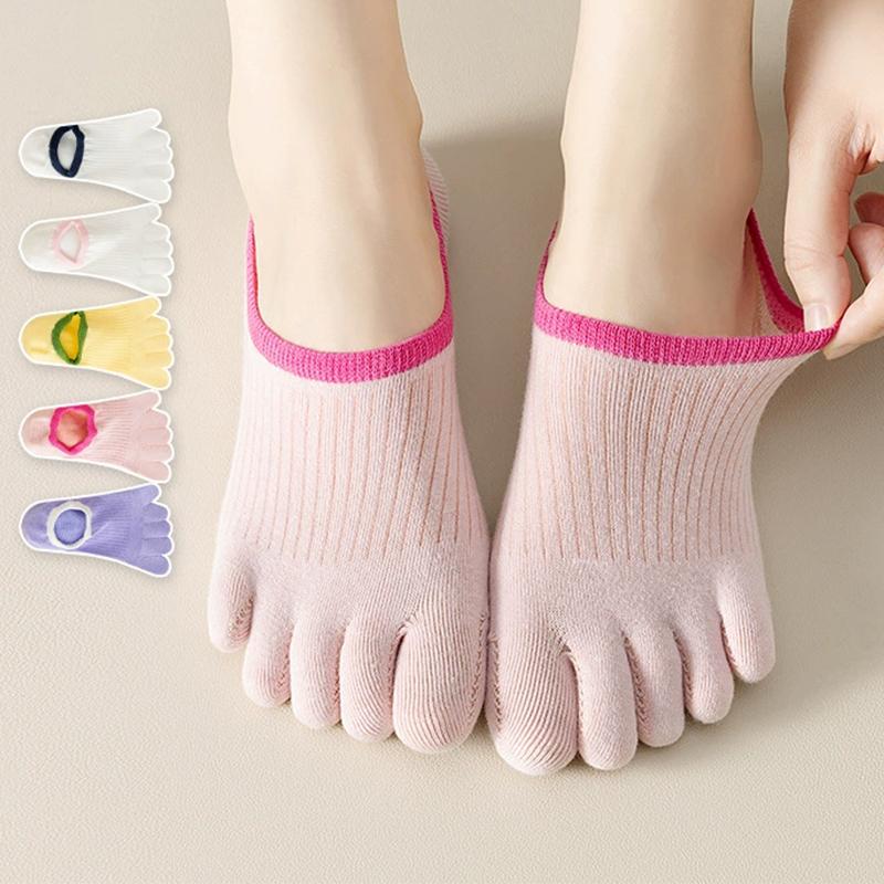 Bavlněné ponožky pro ženy ve špičce léto Měkké prodyšné Neviditelné ponožky Tenké lodičkové ponožky 1/3 páru