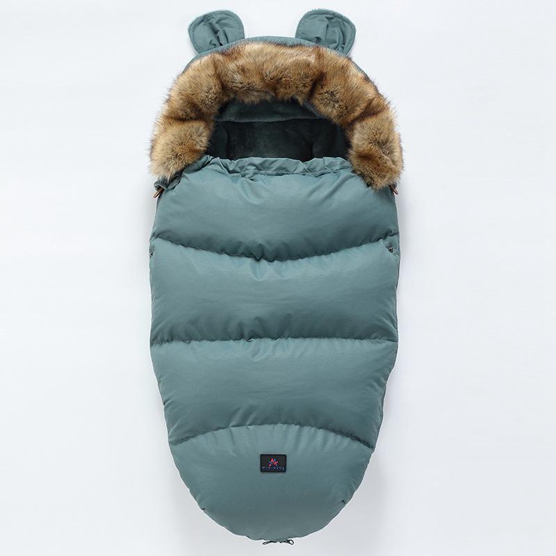 Babyschlafsack, Baby-Kinderwagen für Herbst und Winter, verdickte Anti-Tritt-Decke, warmer und kältebeständiger Schlafsack für Neugeborene gray