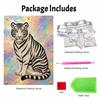 Shiny Pearl Elegant White Tiger DIY Painting Creative Bead Art Craft Household Wall Decoration Nice Present For Art Hobbyists Home Ornament Decor