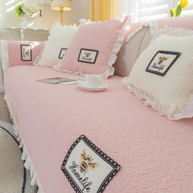 

Cotton Sofa Cushion, Universal Fabric In All Seasons, Non-Slip Seat Cushion, Towel, Modern Simple Embroidery Sofa Cover, Towel Cover Cloth 70*70cm