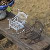Vintage Mini Iron Rocking Chair, Realistic Dollhouse Furniture for Pretend Play, Viral Desktop Garden Craft Decor