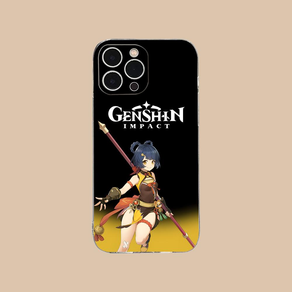 Game GI Xiangling Clear TPU Mobile Case for iPhone 17 16 15 14 13 12 11 X XR XS Air Pro Max Plus Mini Colorful Cover iPhone XS Max