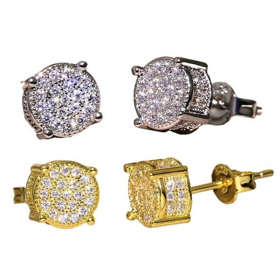 Rhinestone Ear Studs Lightweight Sparkling Stud Earrings Elegant Daily Wear Earrings Jewelry for Women Men Party Accessories