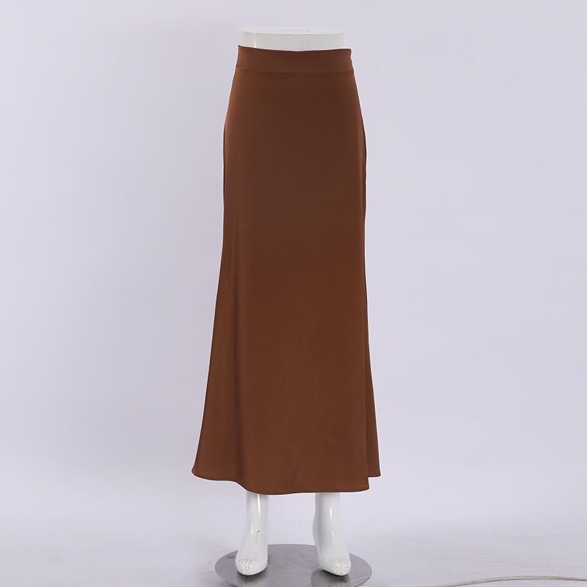 2023 Spring European & American Satin Fishtail A-line Skirt for Women