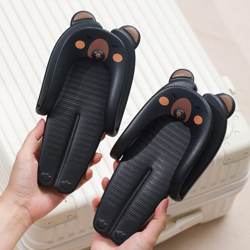 Kapibara Removable Travel Folding Slippers Portable Female Hotel Bathroom Non-Slip Couple Beach Flip-flops