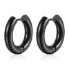 Punk Stainless Steel Plain Ring Round Hoop Earrings For Women Gold Copper 18K Plated 4Mm Thick Circle Loop Huggies Jewelry Gift