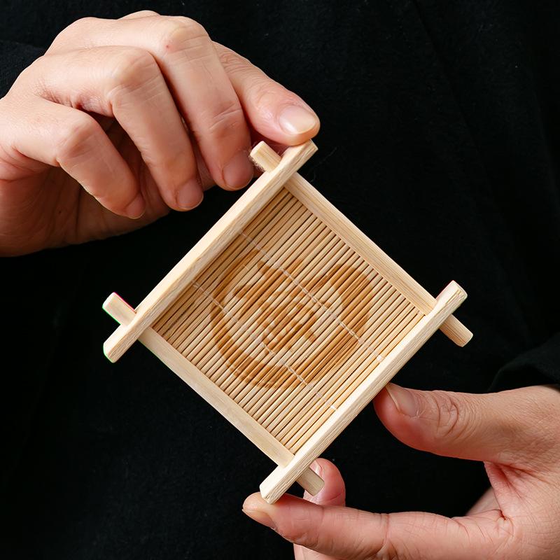 Bamboo Coaster & Decorative Tea Cup Tray