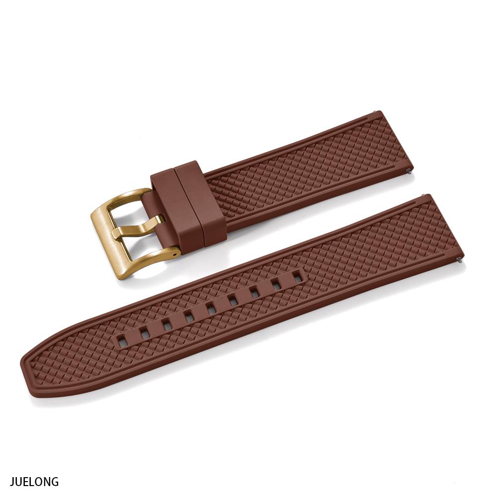 Professional Diving Watch Band FKM Rubber Strap 18mm 20mm 22mm 24mm Quick Release Bullet Shape for Dive Watch Waterproof Durabl