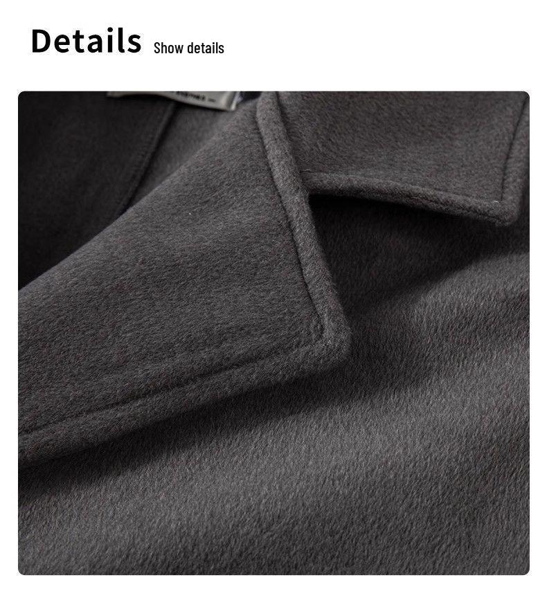 ESMY Women's Grey Woolen Trench Coat - Autumn/Winter Thick Padded Loose Overcoat