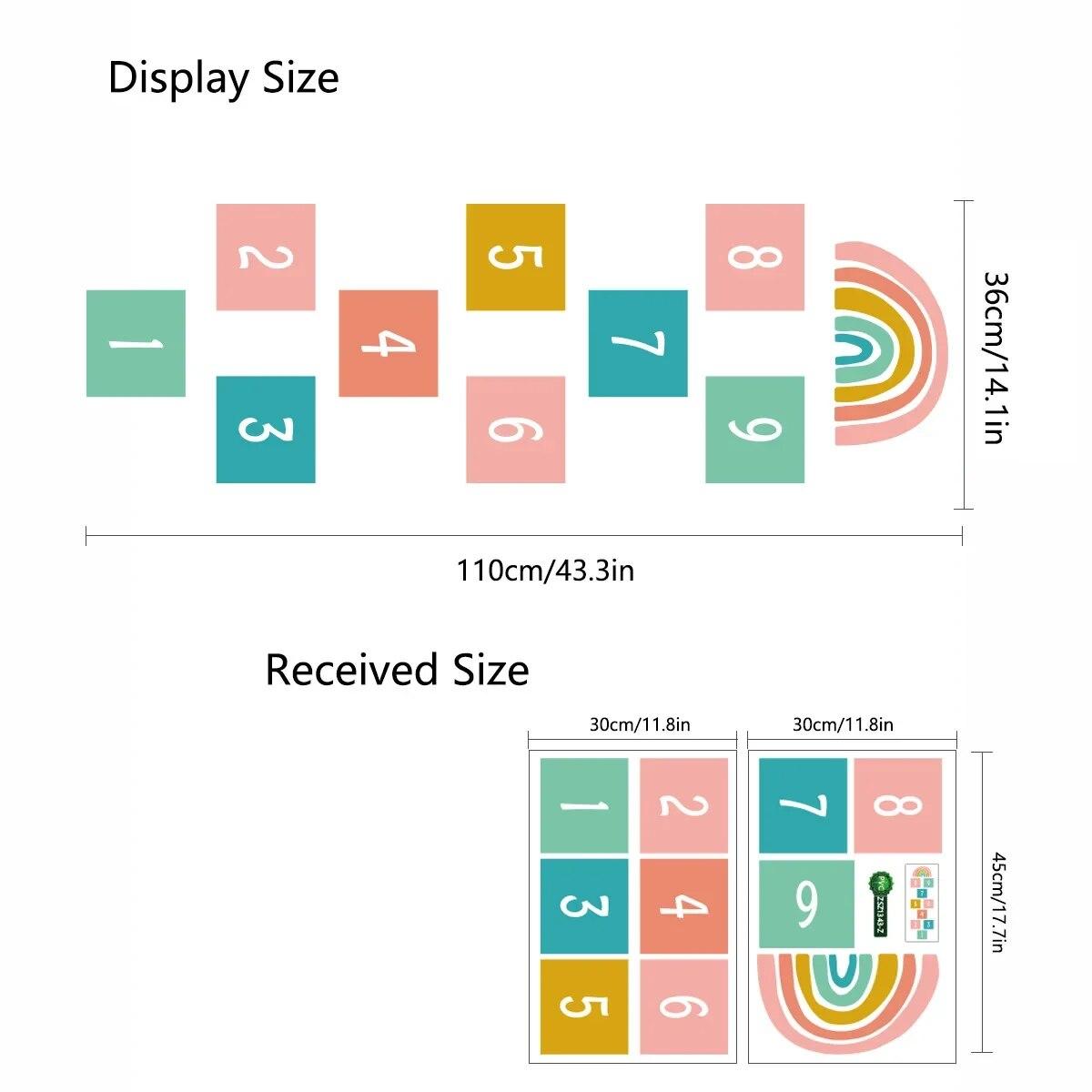 

Напольные наклейки с цифровой сеткой из мультфильма для детей, игры в классики, прыжок, клетчатый номер, наклейки для игровой комнаты, домашний декор для комнаты
