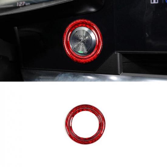 Bright Red Carbon Fiber Car Start Button Decoration For Corvette C8  21 22