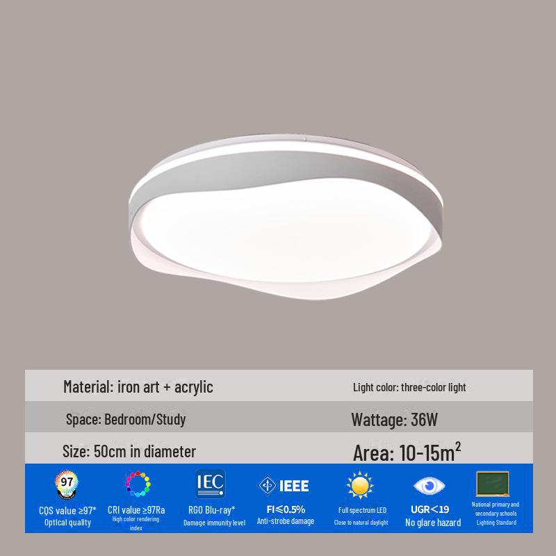 

Современный потолочный светильник в стиле «Луна» в теплых кремовых тонах: Простой, креативный, полный спектр для спальни White 50cm