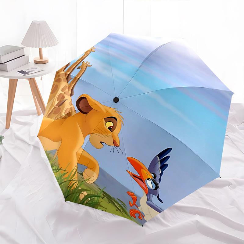 Lion King Themed Automatic Opening and Closing Umbrella, Brightly Colored 8-rib Portable Umbrella, Suitable for Men and Women, A Perfect Gift for Chri