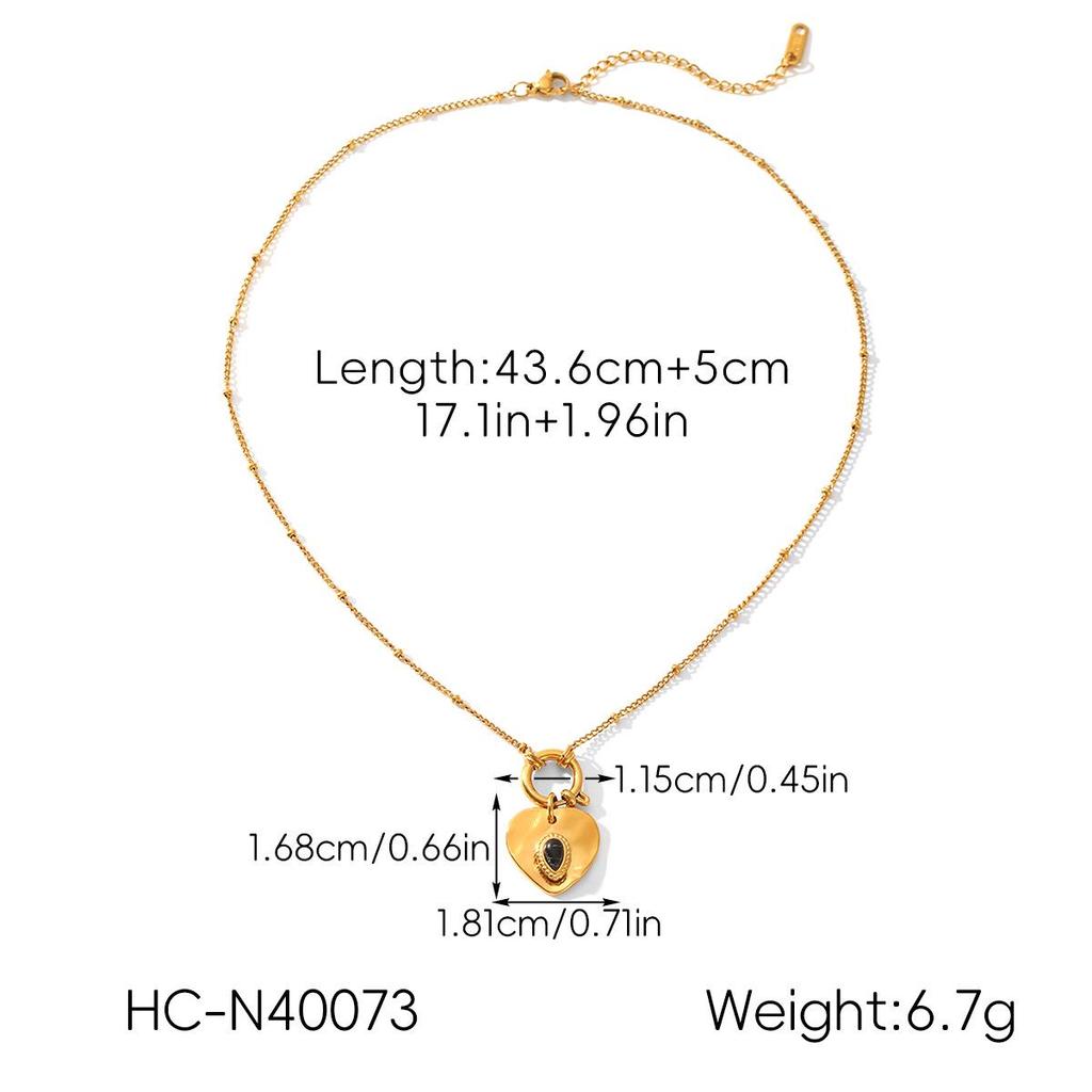 Luxury Stainless Steel Heart Pendant Necklace for Women - High-End Titanium Steel Choker