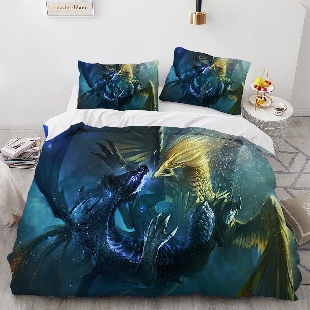 Kemila 3D HD Digital Dragon Heimtextilien Bettwäsche-Set Bettbezug Kissenbezug US/UK/AU Single Twin Full Queen King Schlafzimmer-Set