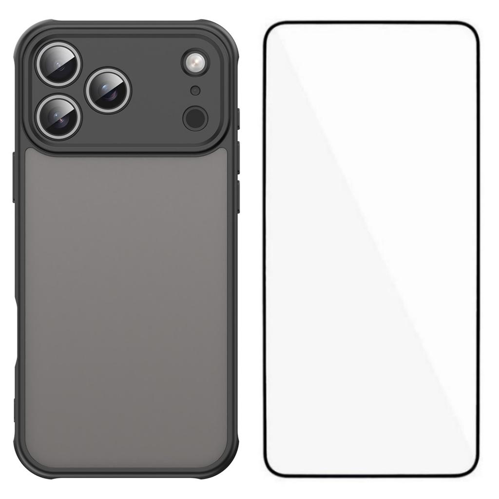 For iPhone 17 Pro Max Case with Screen Film WANLONFENG FD Series Skin Touch TPU PC Phone Back Cover