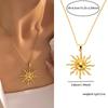 Fashion 316L Stainless Steel Sun Pendant Golden Concise Solar Lobster Clasp Jewelry Gift Women Girl