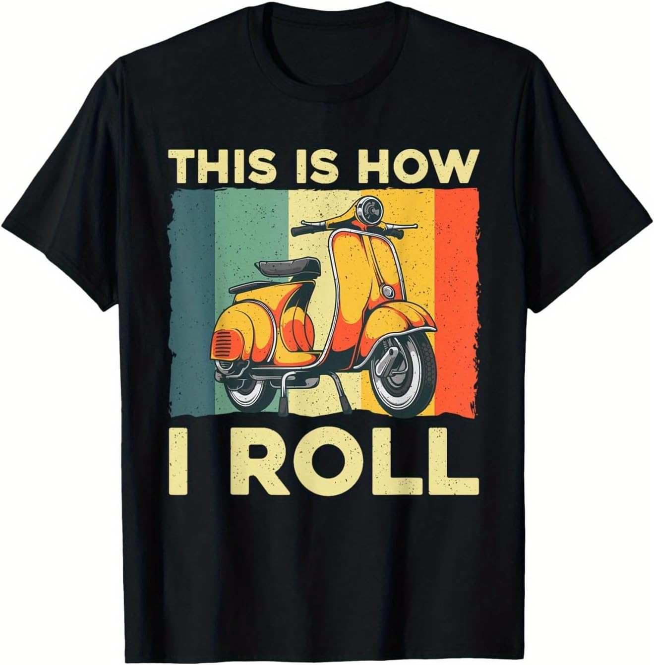 Funny Scooter Rider T-Shirt, This is How I Roll Retro Moped Graphic Tee, Vintage Biker Shirt for Men & Women S разноцветный