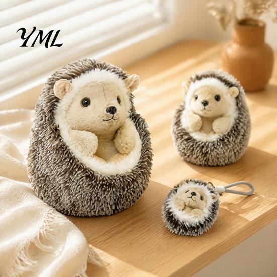 Birthday Present for Children Soft Stuffed Animal Wristlet Keychain, Fluffy Plush Sheep Hedgehog Bag Washable Small Ornament Charm, Cute Accessory