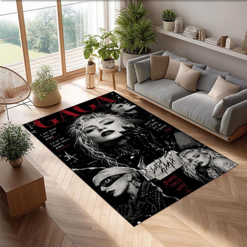 Soft Crystal Velvet Floor Rug,Lady Gaga Anti Slip Decorative Carpet, Plush Area Mat For Indoor Home Decoration