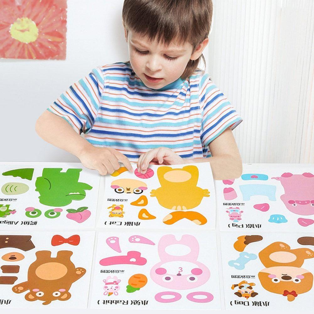 Multicolor DIY 3D Paper Sticker Enlightenment Craft Sticker Decals  For Kids