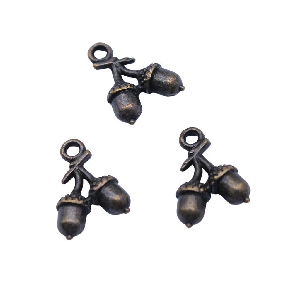 Acorn Charms Christmas Tree Pendants For Forest Nature Themed Jewelry