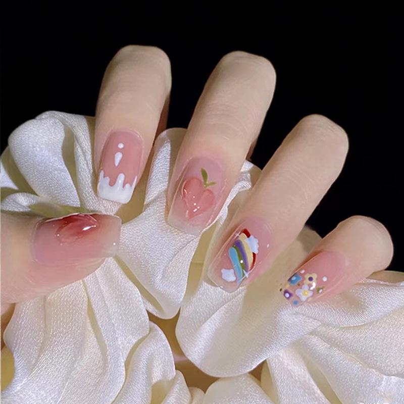 

Rhinestone-Embellished Full Cover Self-Adhesive Wearable Nail Art Patches
