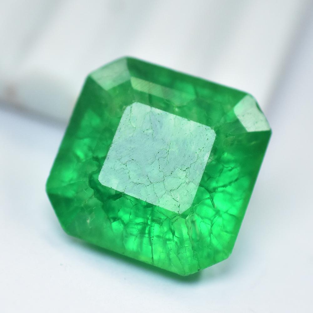 Natural Green Emerald Loose Gemstone 23.80 ct Square Cushion Cut for Jewelry Making and Crafts