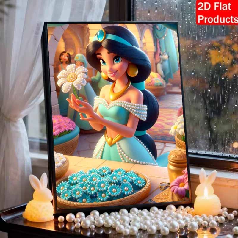 Disney Pearl Painting Set Princess Jasmines Pearl Daisy Market Home Decor Handmade Gift