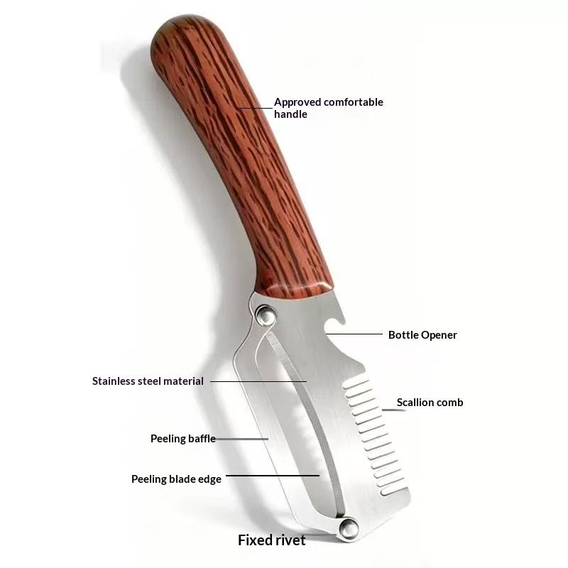 2-In-1 3-In-1 Multifunctional Vegetable Peeler With Bottle Opener For Peeling And Slicing Fruits Shredding Scallions