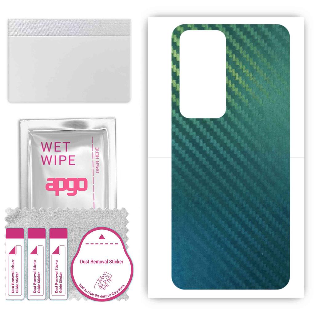 apgo Autocolant de protecție pentru spate compatibil cu Xiaomi Redmi 10 Prime, Film Wrap, Folie, Vinil - Model Carbon Chameleon CAKA1