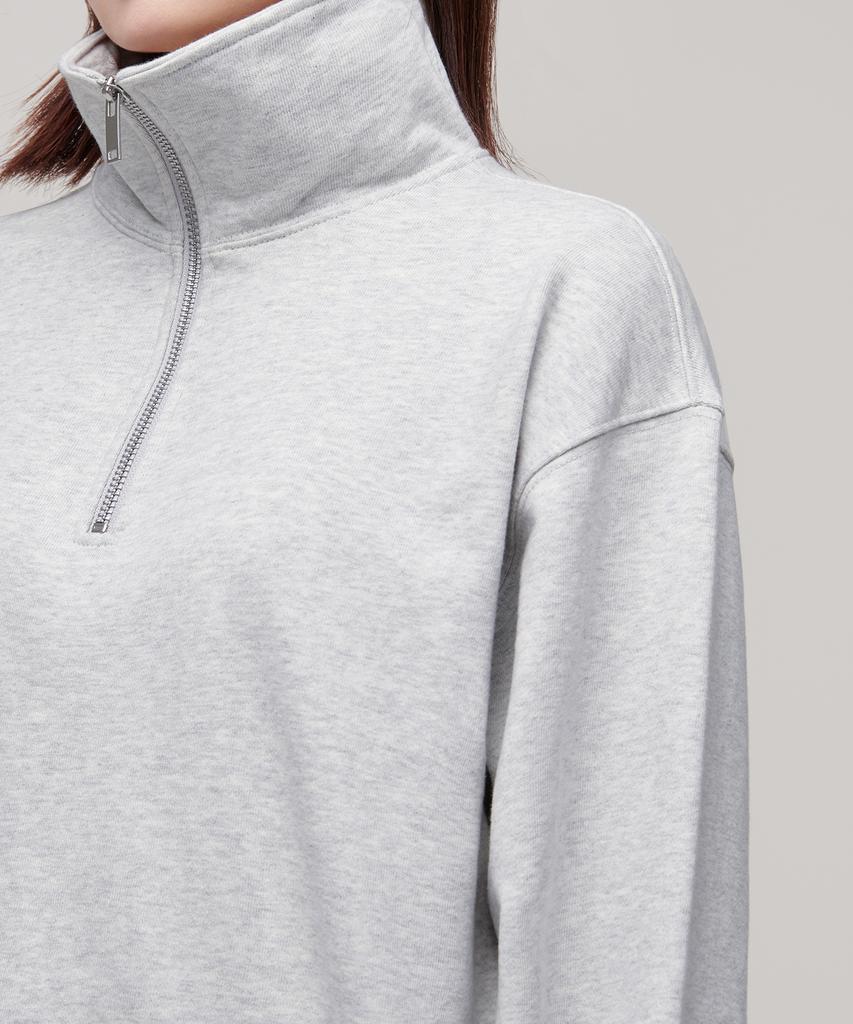 MUSINSA STANDARD WOMAN Women'S Half Zip Sweatshirt [Melange Light Grey]