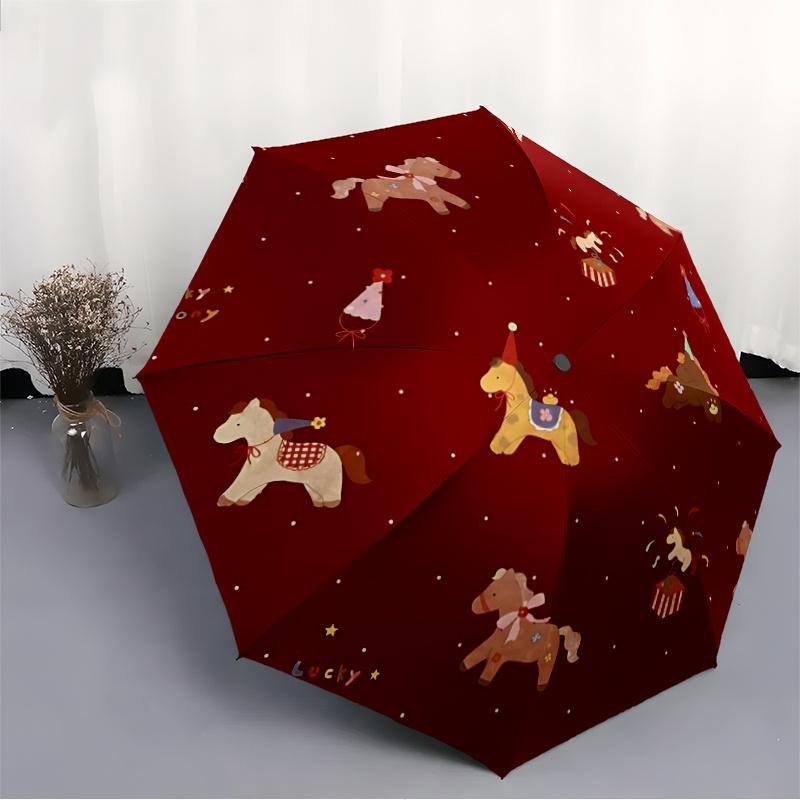 1pc Lucky Pony Party Umbrella That Opens  Closes Automatically  Perfect Gift with a Convenient Folding Mechanism 66