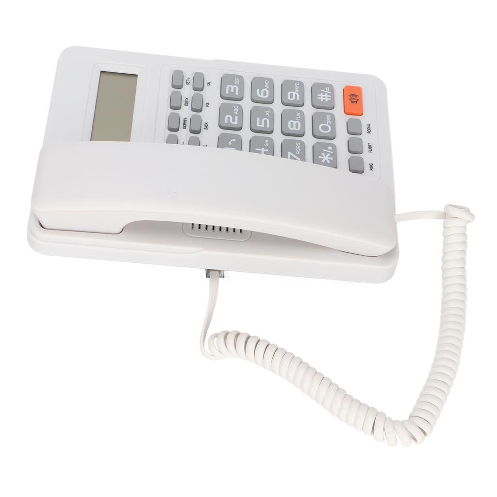 KXT8204CID Telephone Home Office Hotel Telephone Support Semihands Free Battery Free(White )
