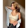 Soutien-gorge sans fil à décolleté plongeant pour femme, Soutien Confort Push Up Rassemblant Lingerie Soutien-gorge T-shirt