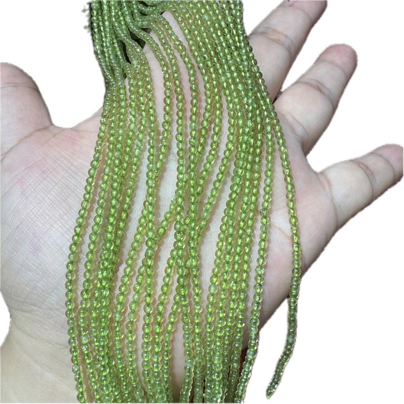 

Браслет-ожерелье из круглых бусин натурального зеленого перидота 2 мм, полуфабрикат, рассыпные бусины для DIY-украшений.