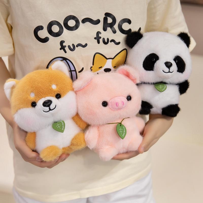 1Pc 16Cm Cartoon Panda Shiba Inu Pig Plush Toys Stuffed Soft Animal Doll Lovely Appease Toy For Birthday Valentine'S Gift