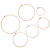 6Pcs Embroidery Hoops Circle CrossStitch Hoop Ring Wooden Frame CreamColoured DIY Tools